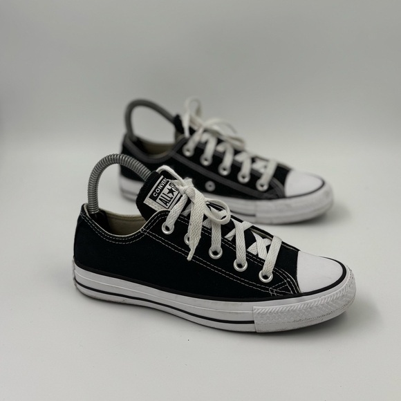 Converse Shoes - Converse all star low top black and white womens size 6